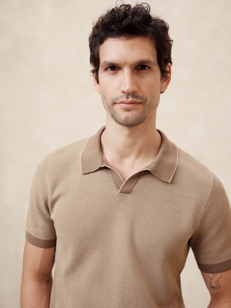 Birdseye Stitch Sweater Polo