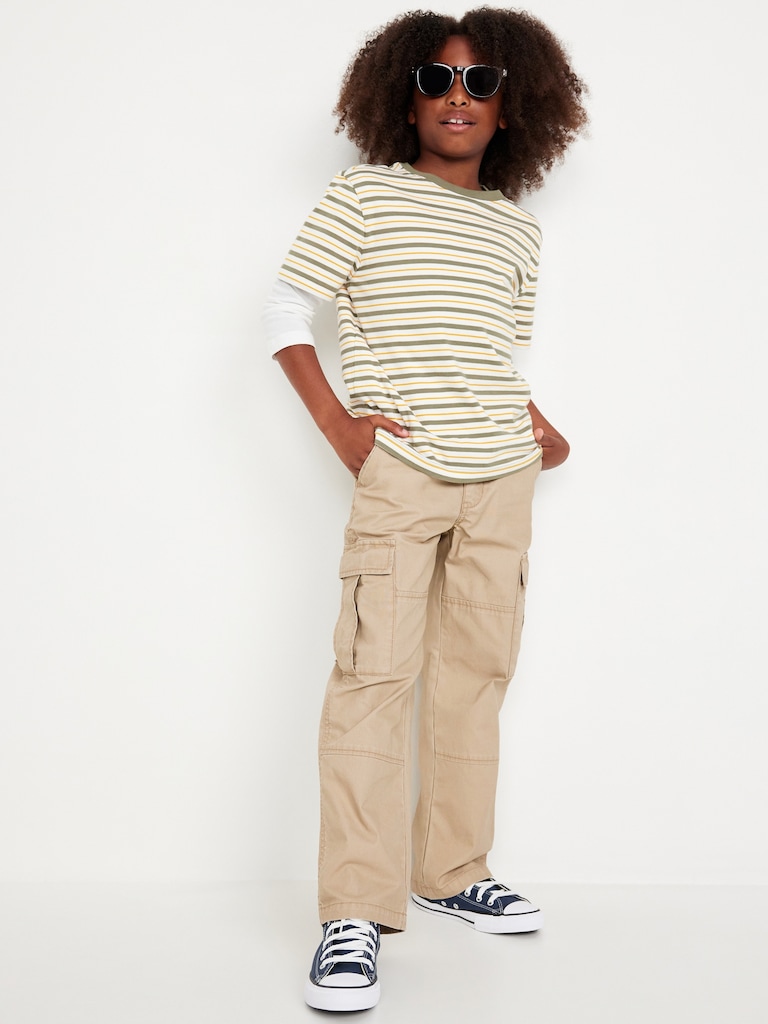 Baggy Non-Stretch Cargo Pants for Boys
