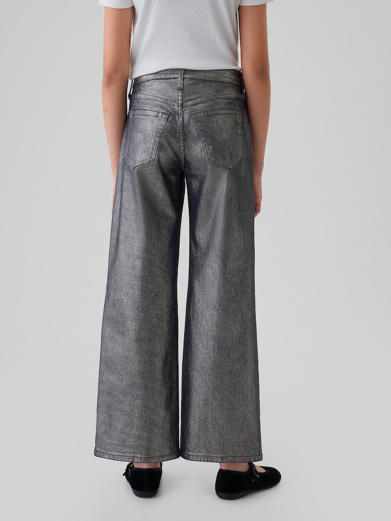 Kids Low Rise Stride Wide-Leg Foil Jeans