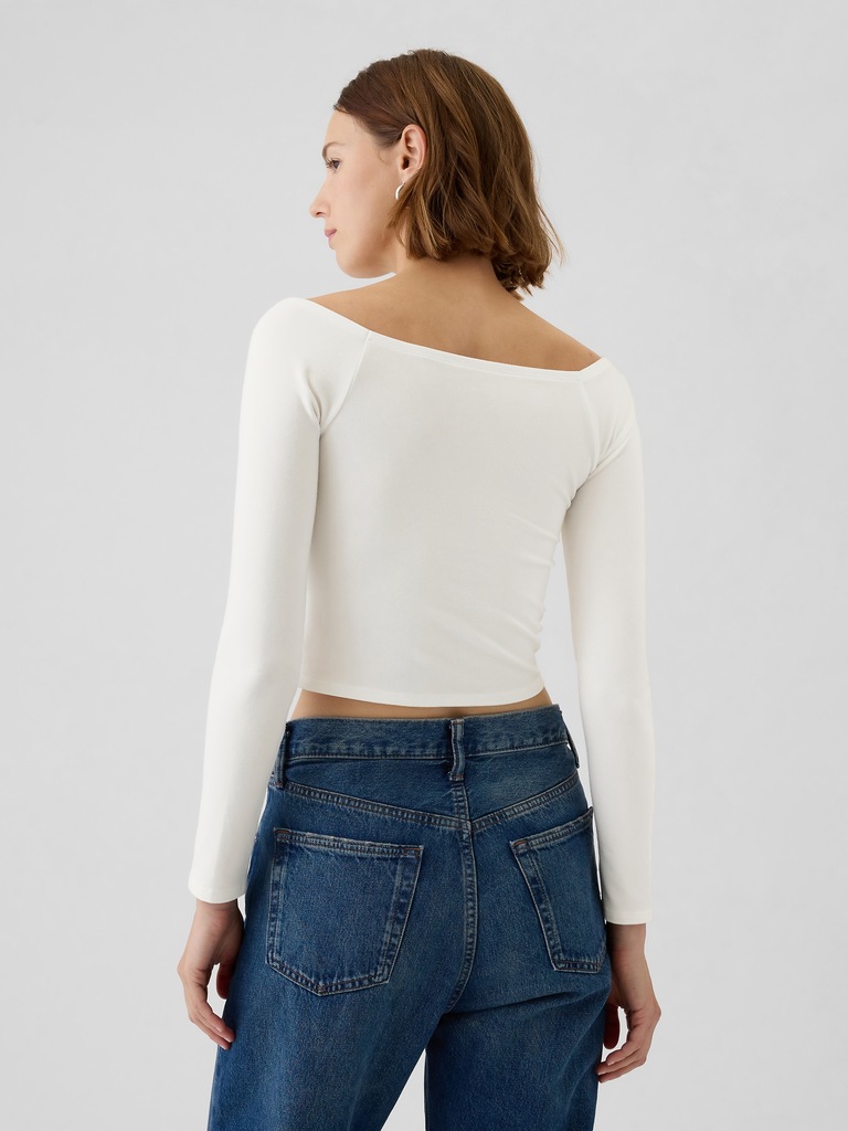 Modern Off-Shoulder Crop T-Shirt