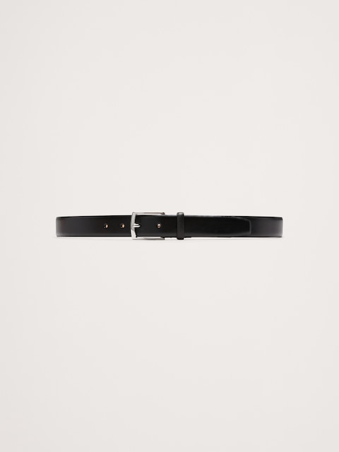 Banana Republic Genuine Italian Leather Black Belt w/ silver buckle, S runs big Banana Republic Italian Leather Belt Large Statement Buckle  main image 2