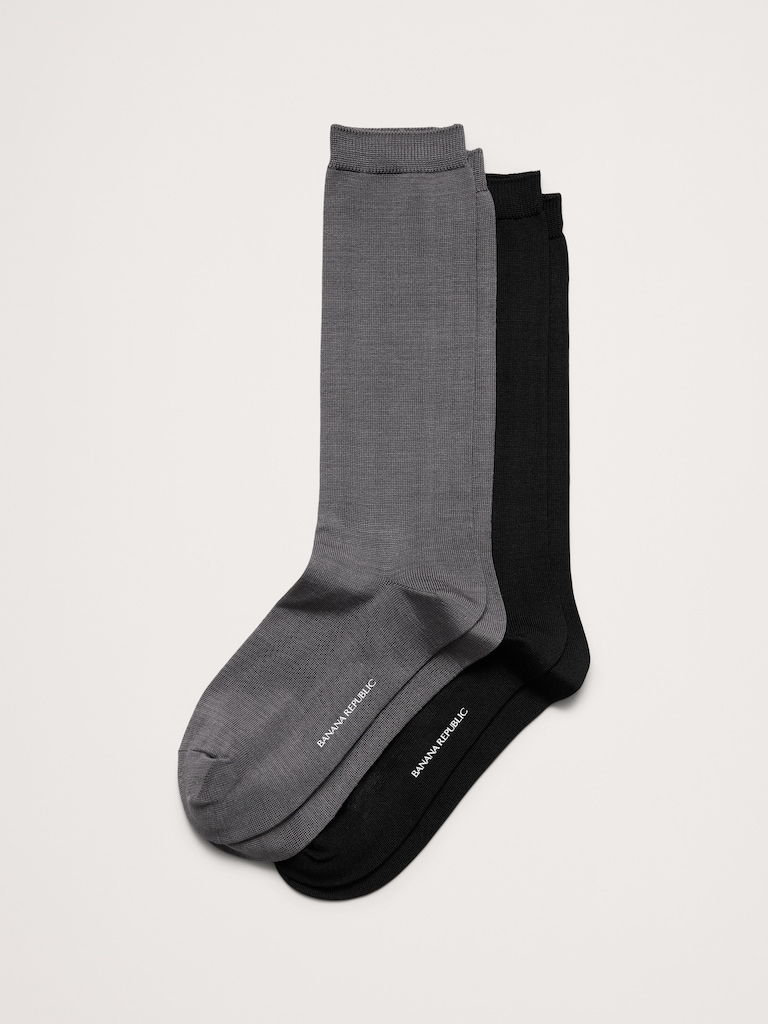 Silk-Blend Trouser Sock 2-Pack
