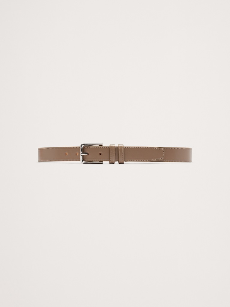 Topstitched Leather Belt
