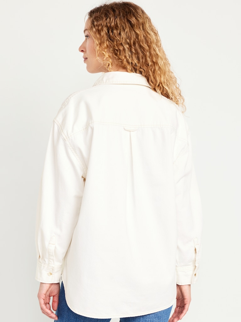 Boyfriend Button-Down Jean Tunic