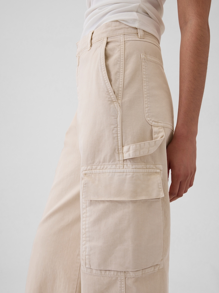 Mid Rise Cargo Baggy Khakis