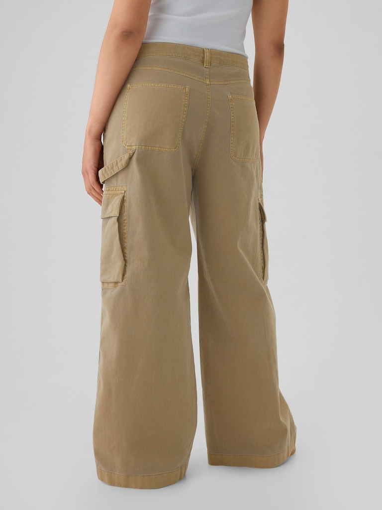 Mid Rise Cargo Baggy Khakis