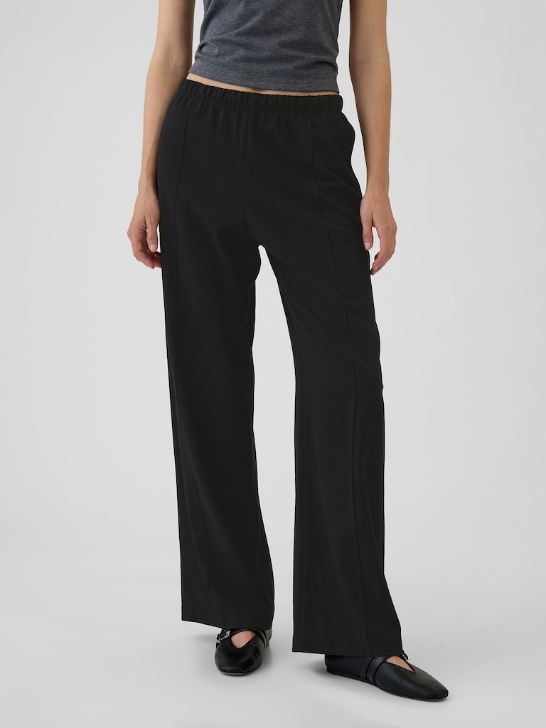 Wide-Leg Seamed Easy Pants
