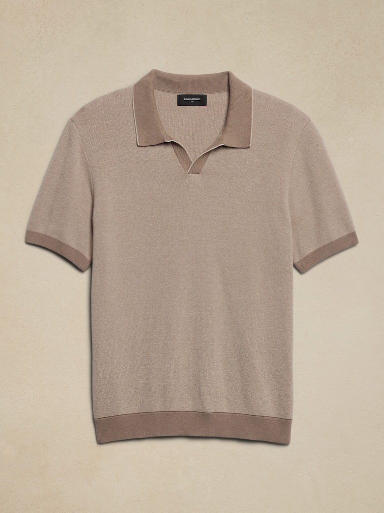 Birdseye Stitch Sweater Polo