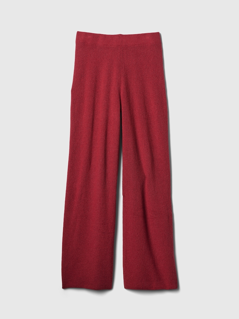 CashSoft Shaker-Stitch Sweater Pants