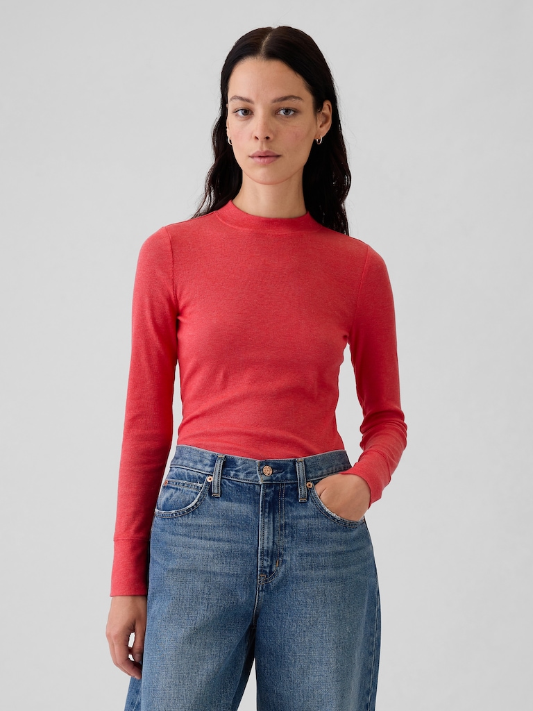 Essential Rib Mockneck T-Shirt