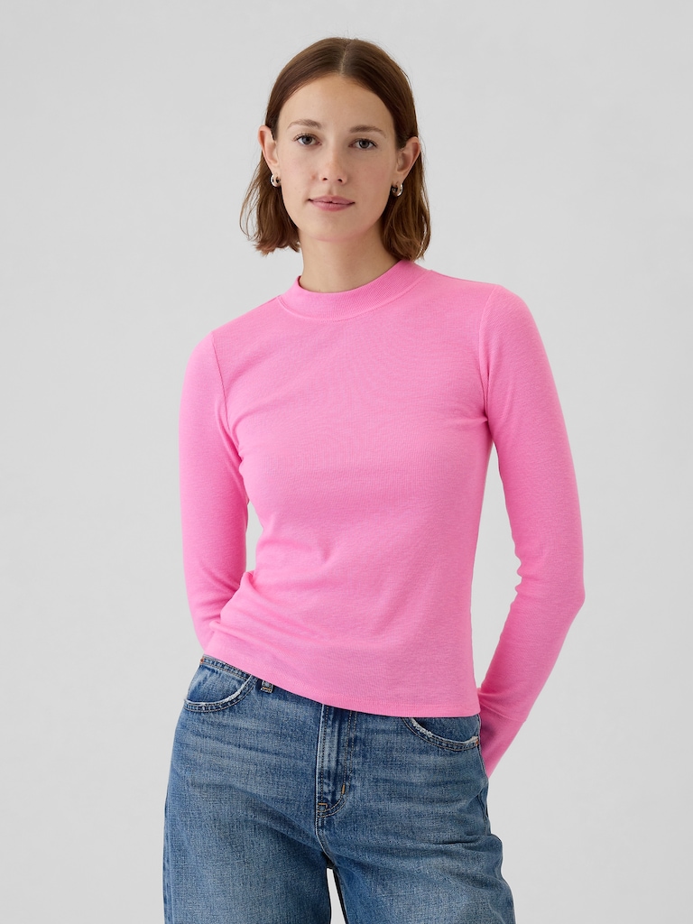 Essential Rib Mockneck T-Shirt
