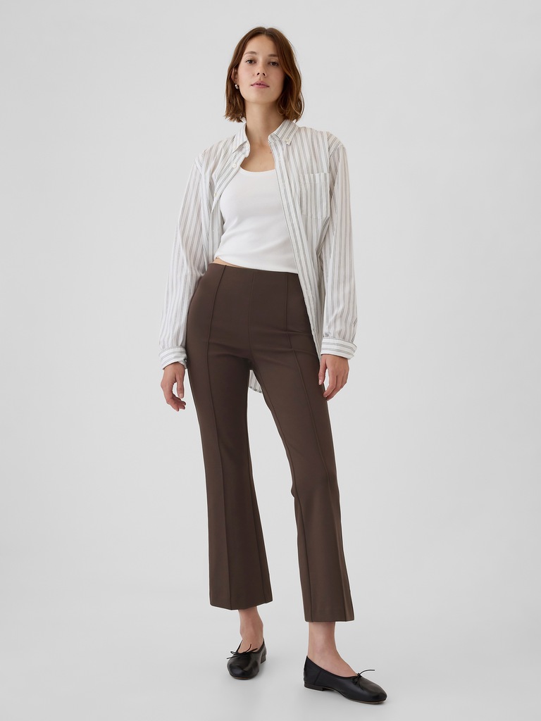 High Rise Double Knit Crop Kick Pants