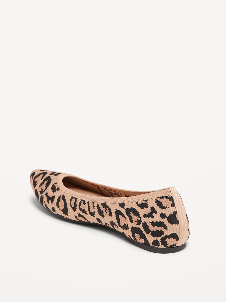 Soft-Knit Pointed-Toe Ballet Flats