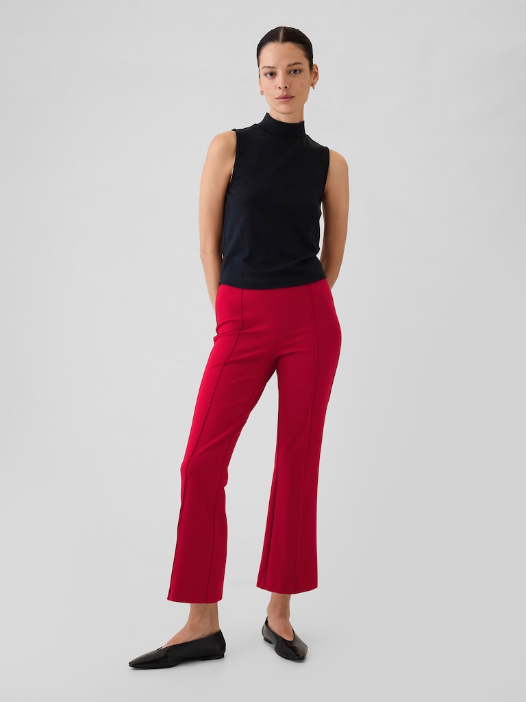 High Rise Double Knit Crop Kick Pants