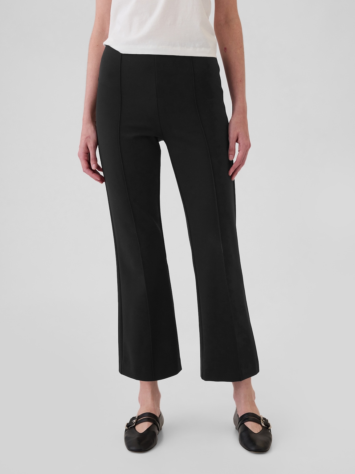 High Rise Double Knit Crop Kick Pants