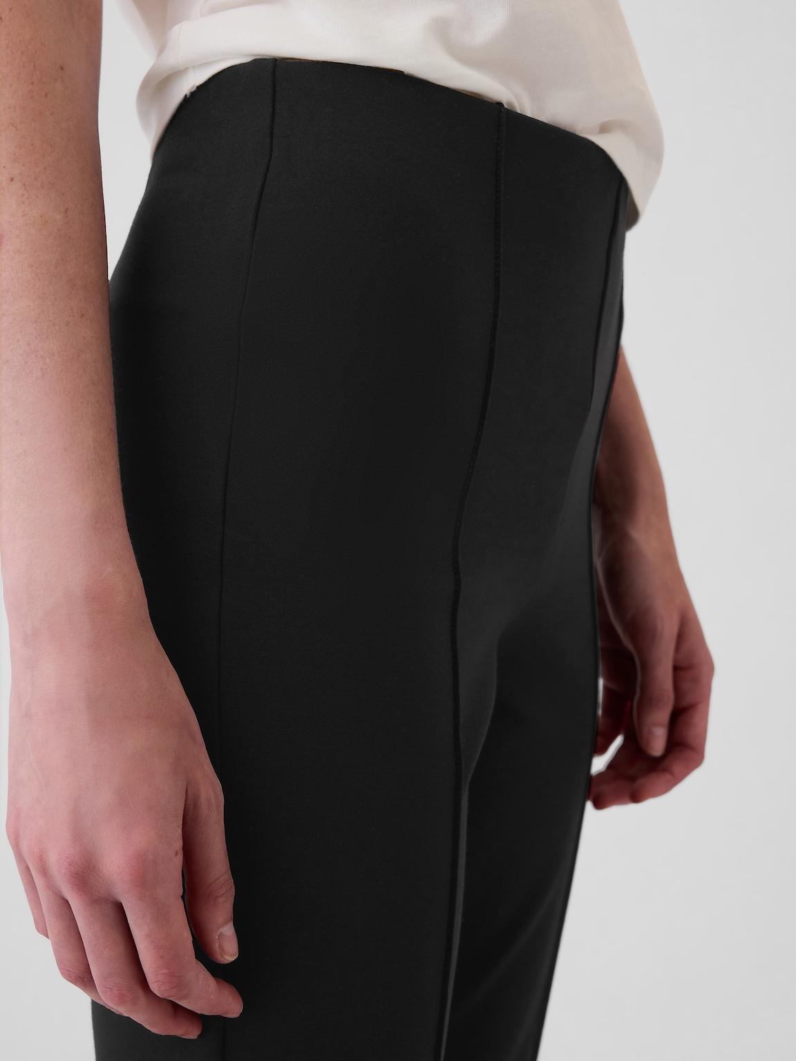 High Rise Double Knit Crop Kick Pants