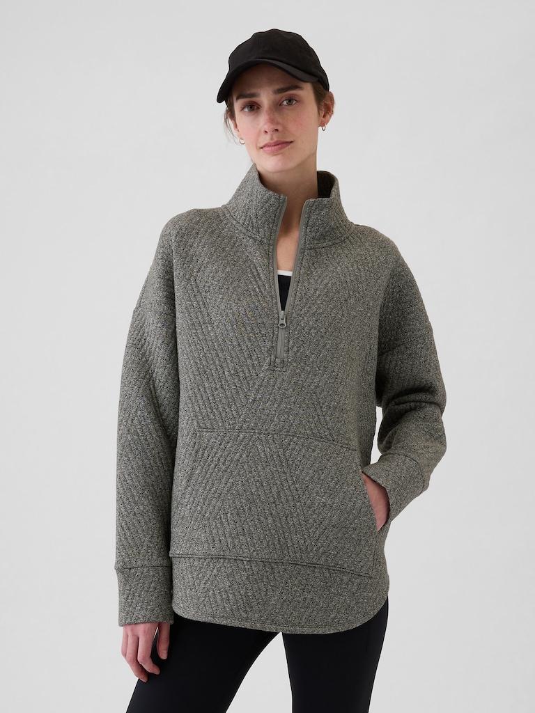 GapFit Quilted Jacquard Half-Zip Pullover