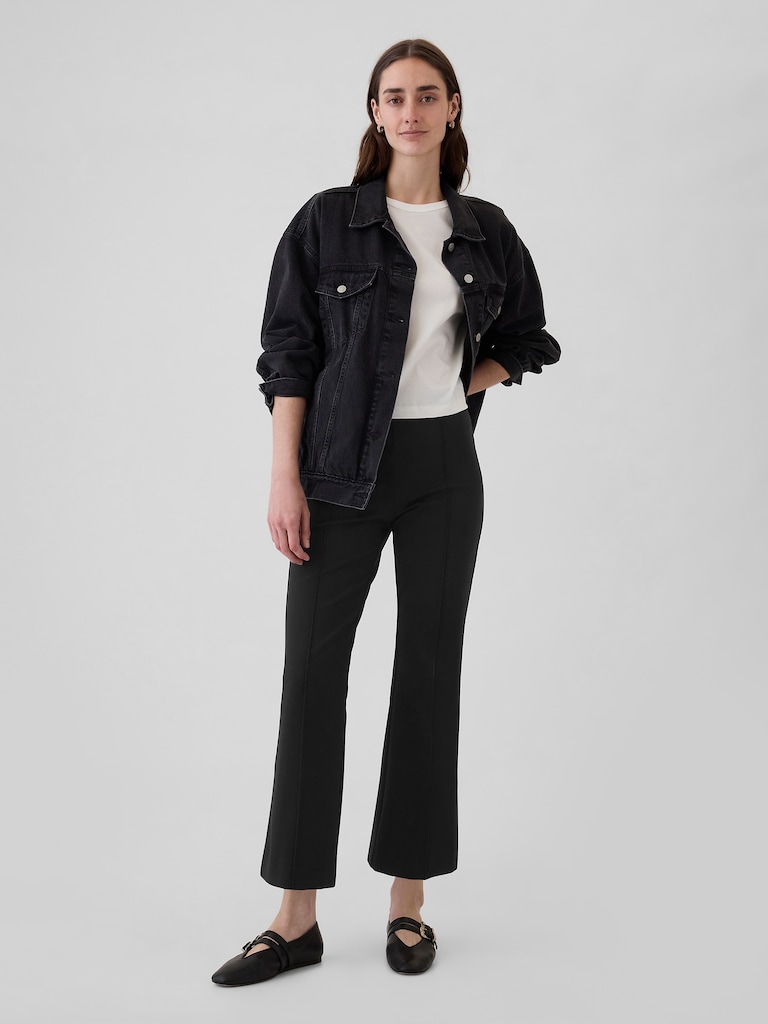 High Rise Double Knit Crop Kick Pants
