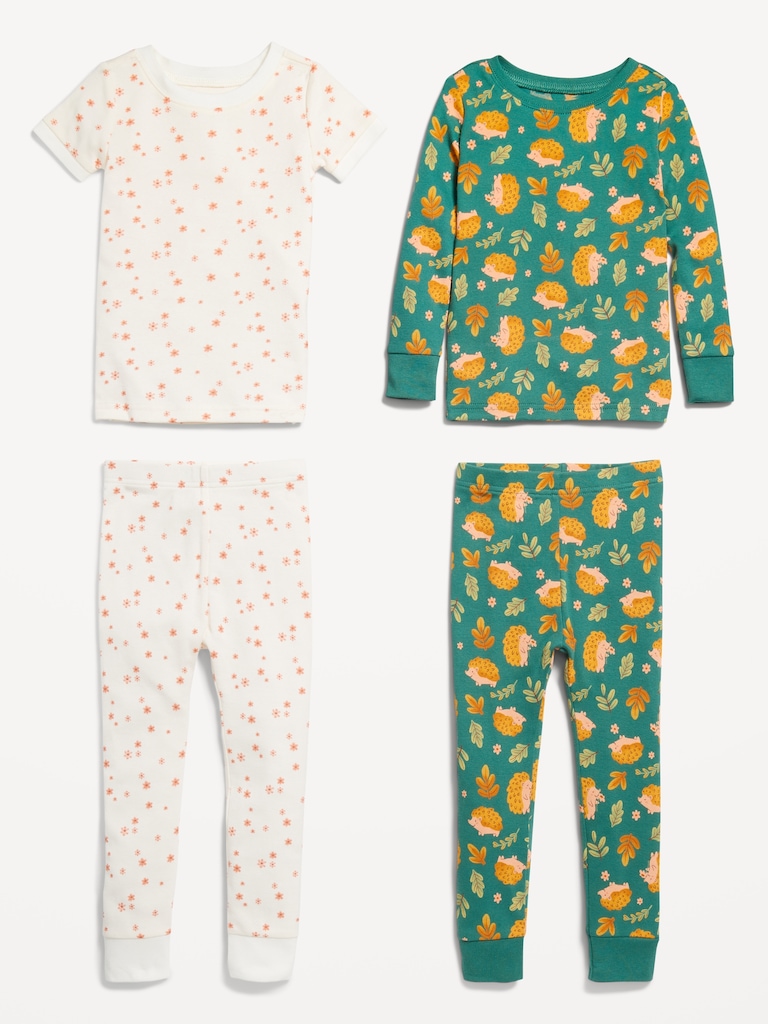 Snug-Fit Pajama 4-Piece Set for Toddler & Baby
