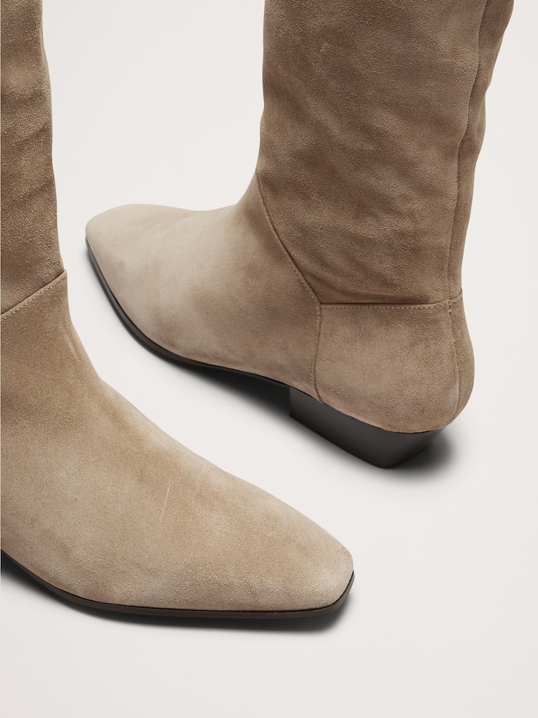 Italian Suede Knee-High Boot