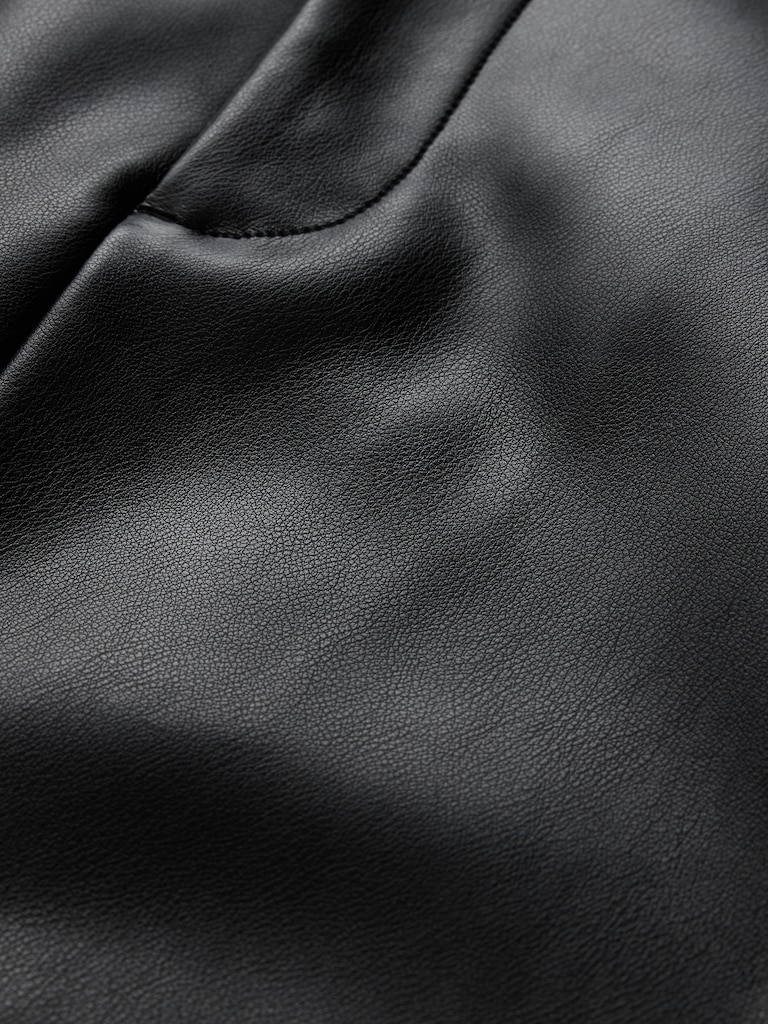 Vegan Leather Cargo Midi Skirt