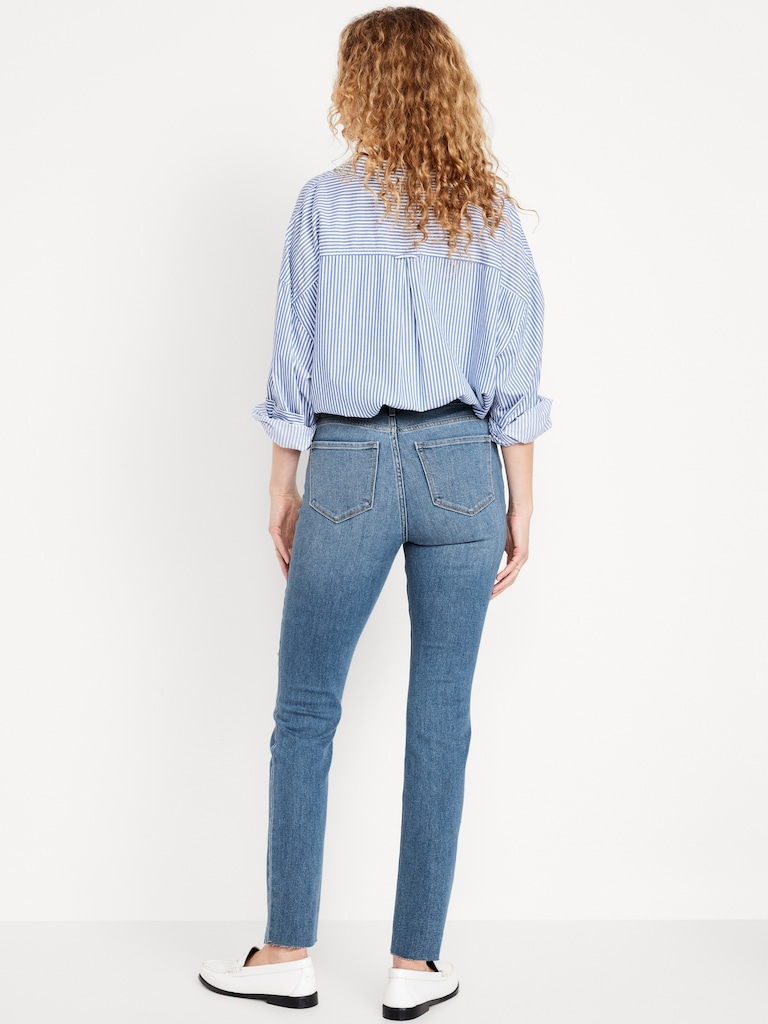 High-Waisted Wow Straight Ankle Jeans