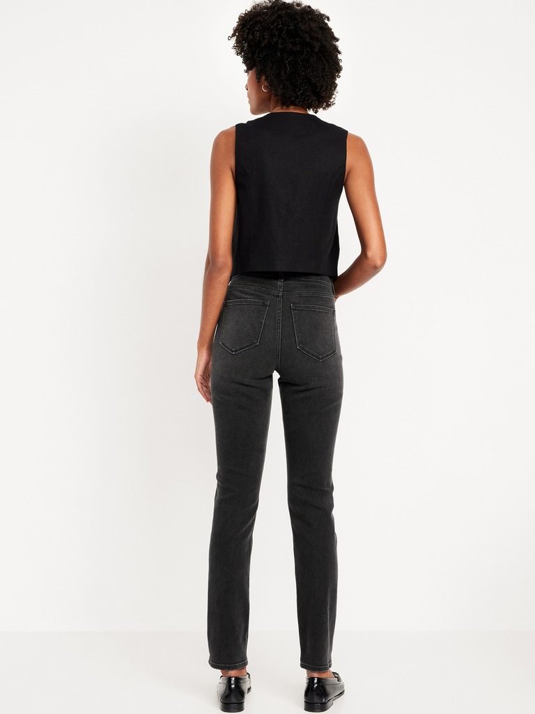 High-Waisted Wow Straight Ankle Jeans