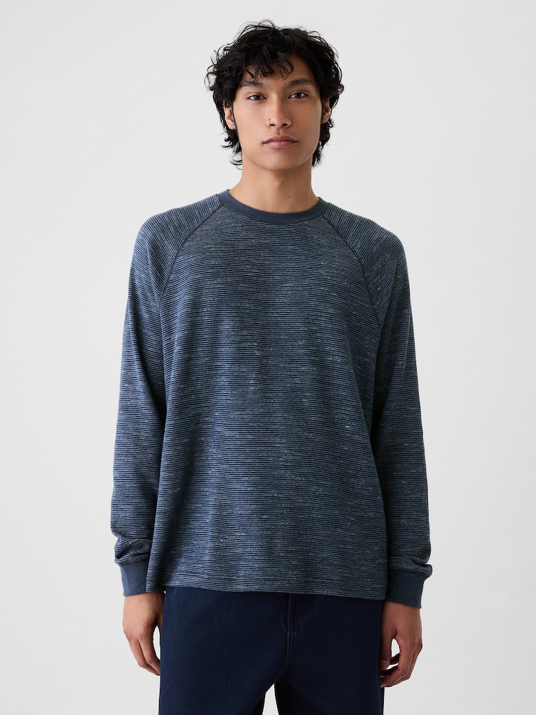 Waffle-Knit Raglan T-Shirt