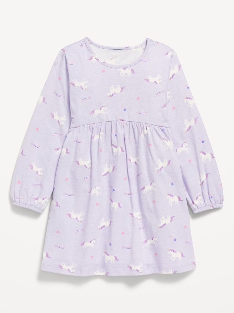 Robe à manches longues en jersey imprimé pour toute-petite fille