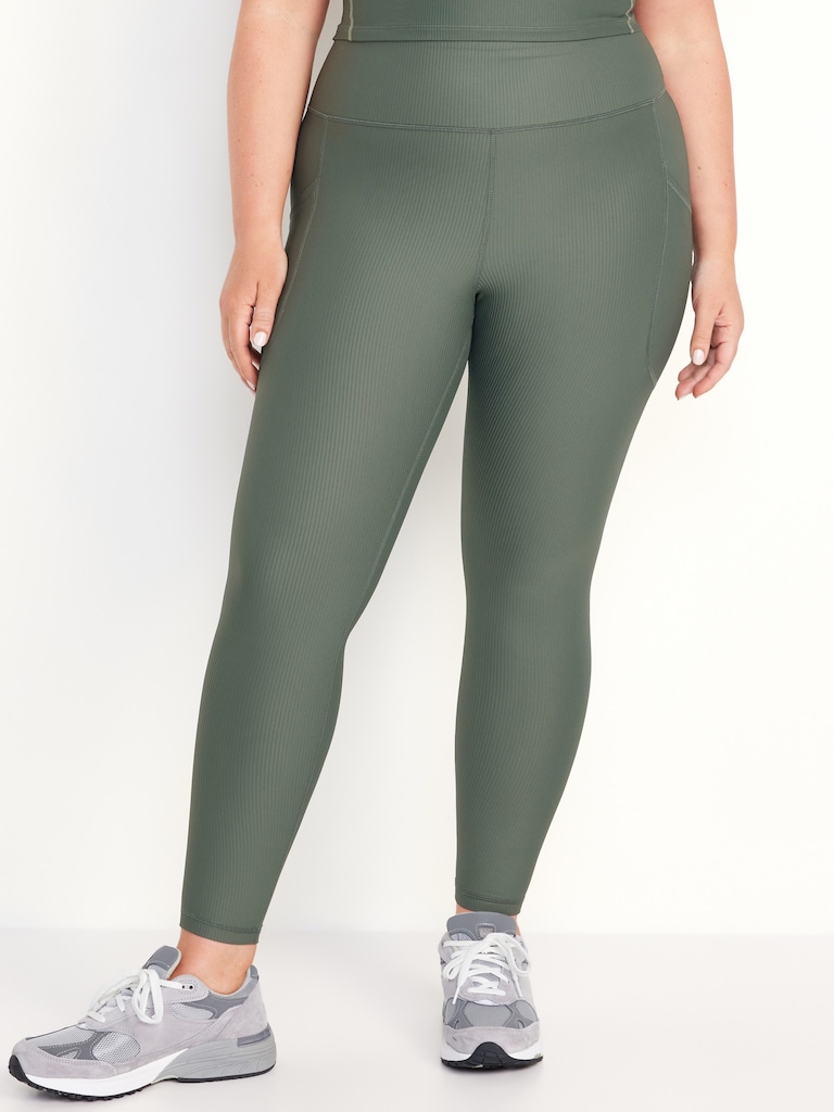 High-Waisted PowerSoft Ribbed Pocket Leggings