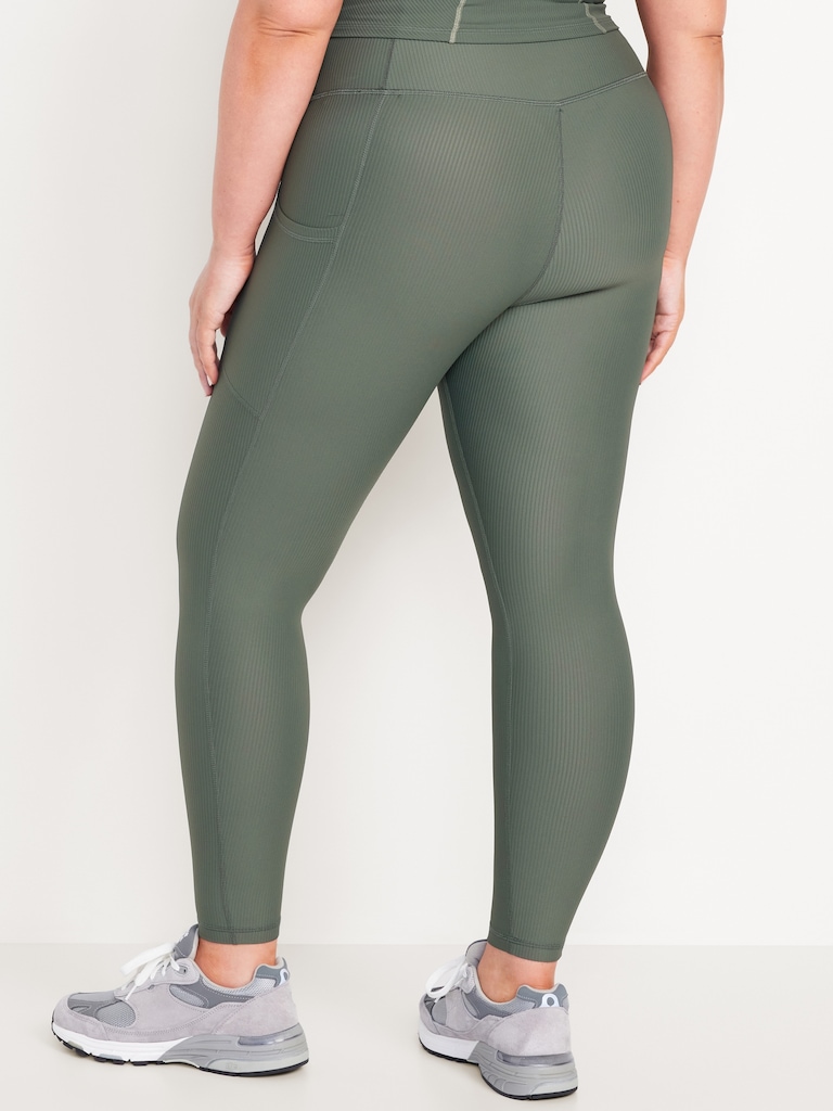 High-Waisted PowerSoft Ribbed Pocket Leggings