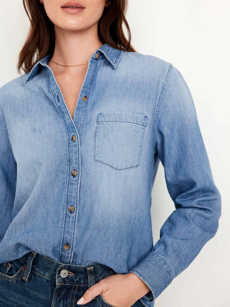 Classic Button-Down Jean Shirt