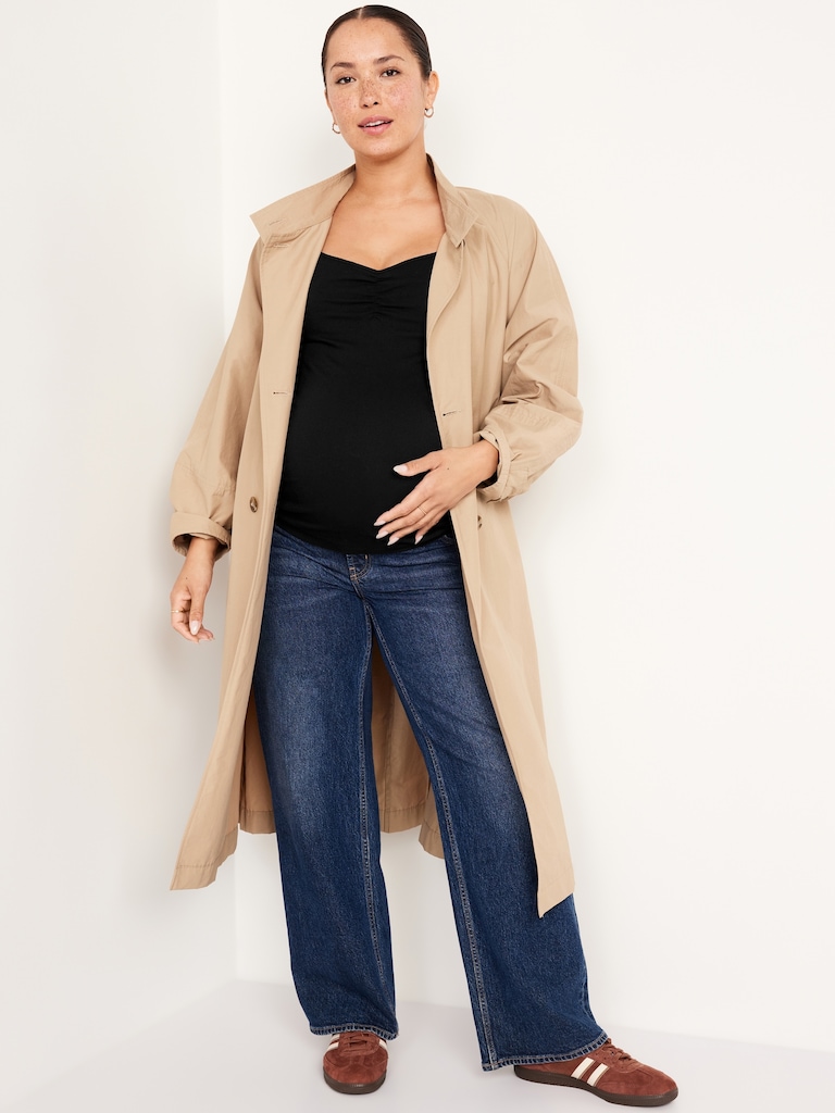 Maternity Short-Sleeve Cinch-Front Top