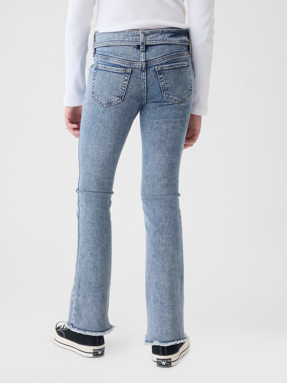 Kids Low Rise Belted Boot Jeans