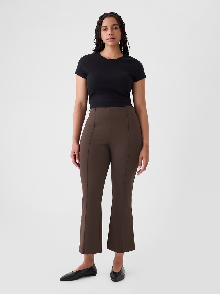 High Rise Double Knit Crop Kick Pants