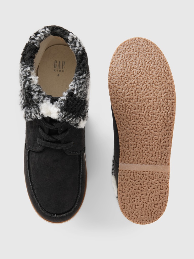 Kids Plaid Cozy Moc Boots