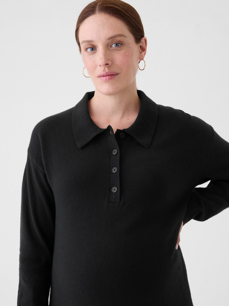 Maternity CashSoft Polo Sweater