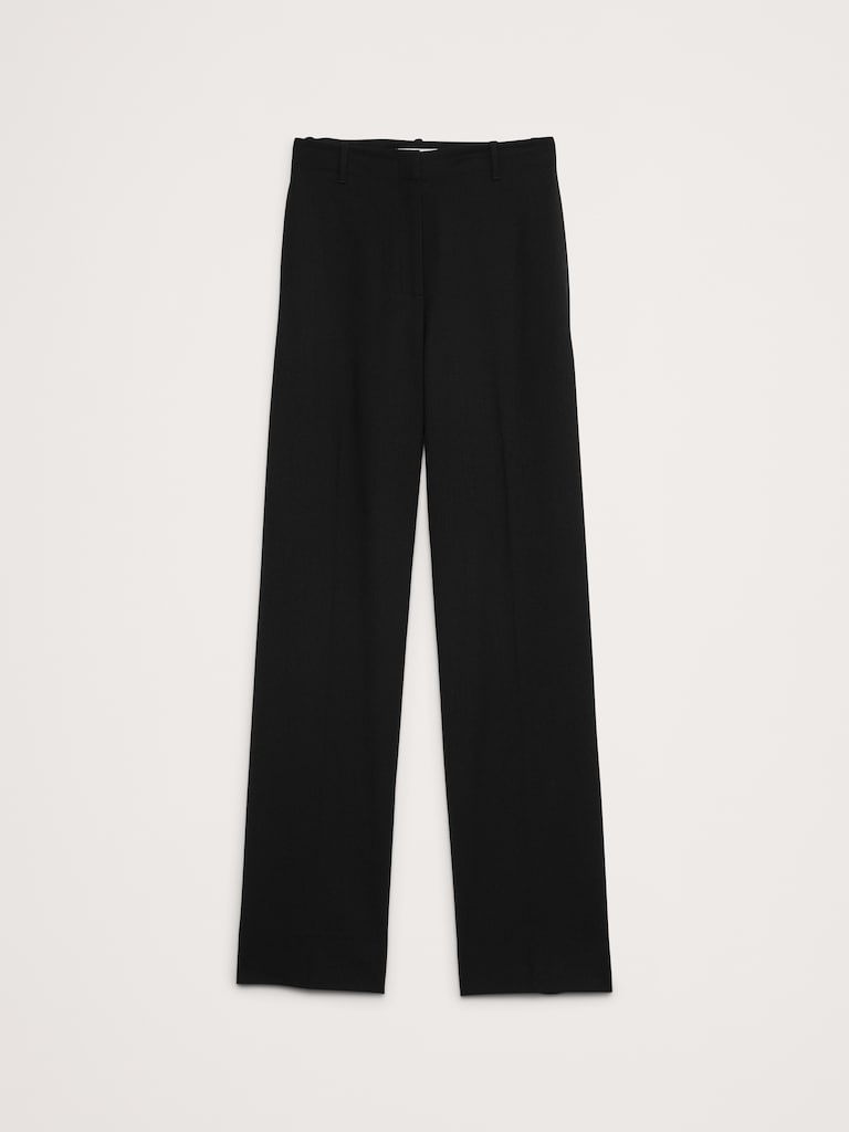 High-Rise Modern Straight Italian Wool Pant
