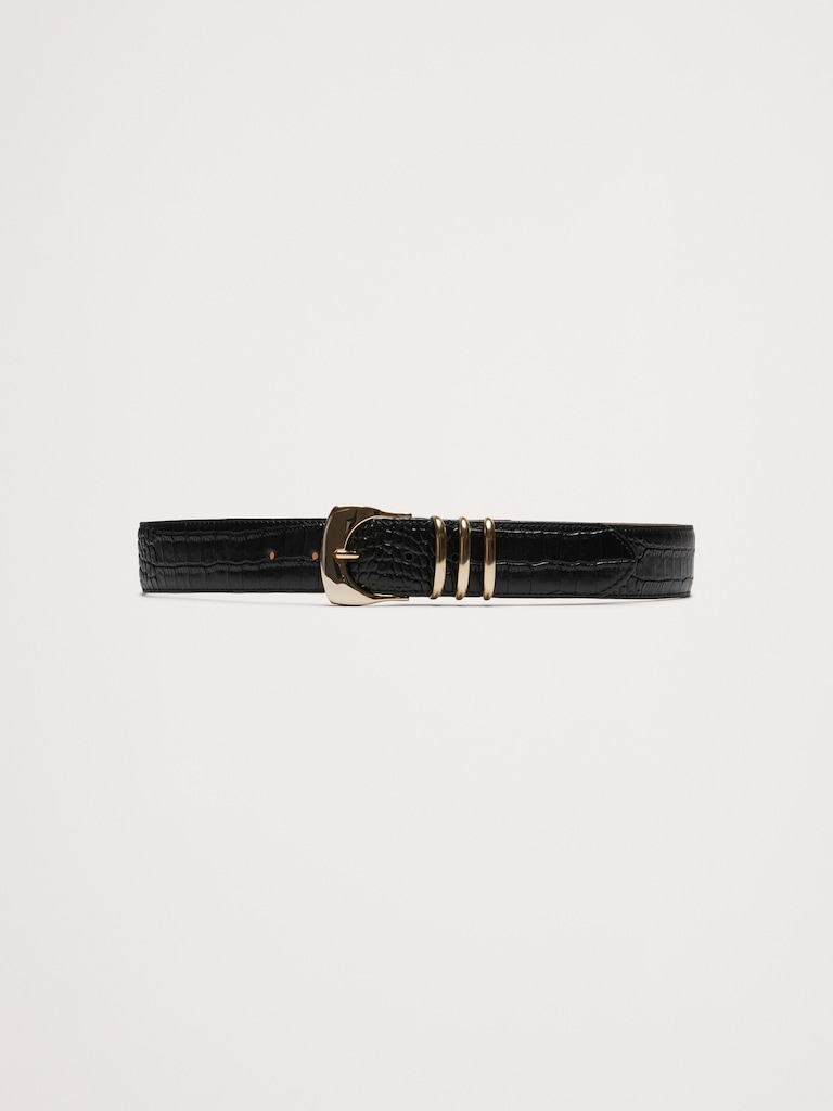 Fiori Embossed Leather Belt
