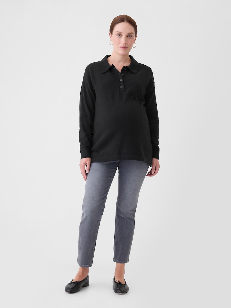 Maternity CashSoft Polo Sweater