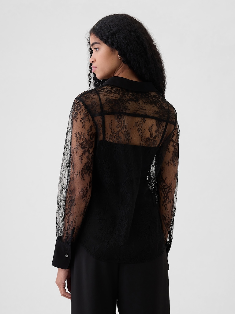 Sheer Lace Classic Shirt