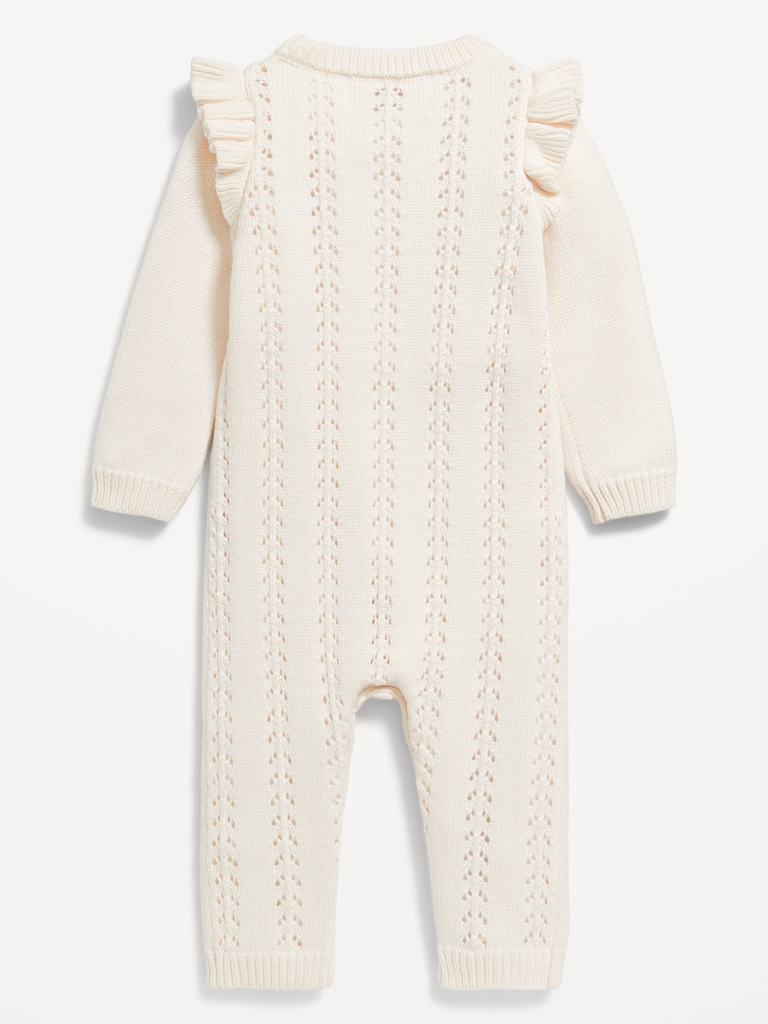 Sweater-Knit Ruffled One-Piece for Baby