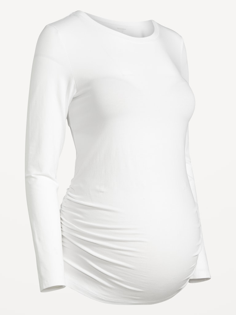Maternity Long-Sleeve Crew-Neck T-Shirt