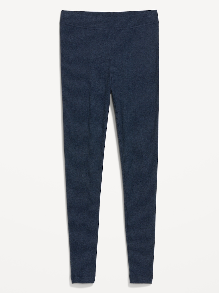 High-Waisted Ribbed Fashion Layering Leggingss