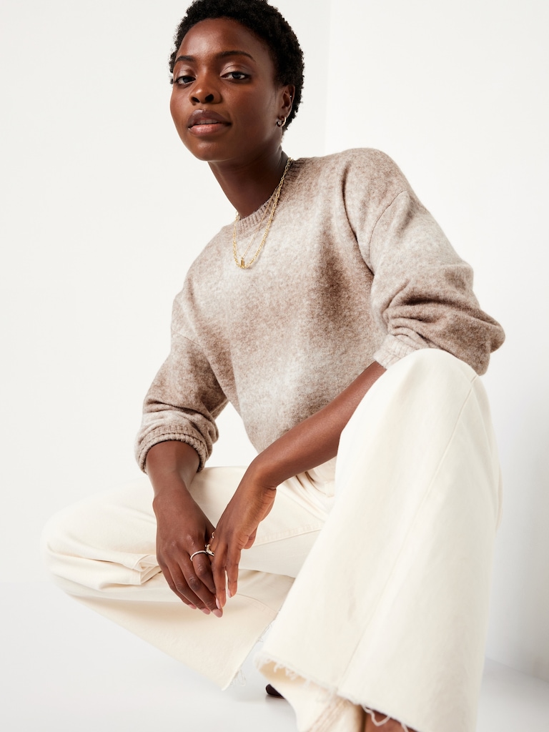 Cozy Crew-Neck Ombré Sweater