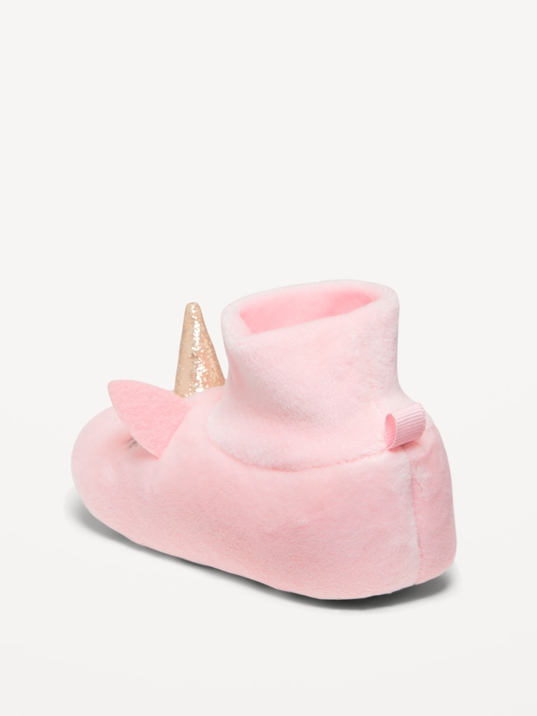 Faux-Fur Unicorn Slippers for Baby