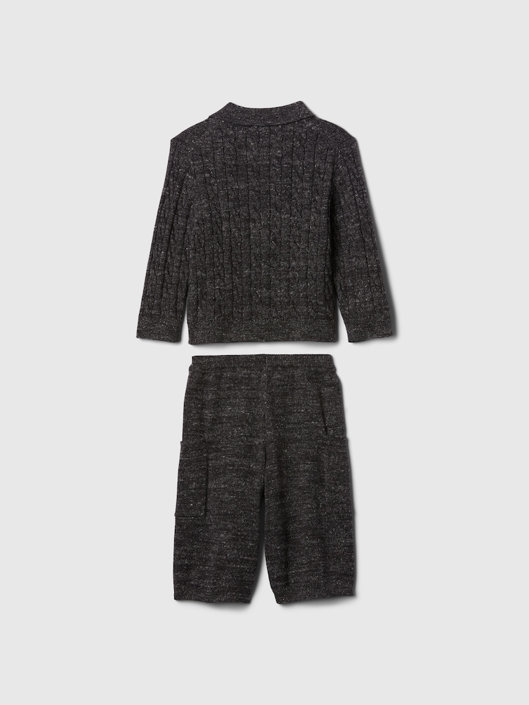 Baby Cable-Knit Sweater Outfit Set