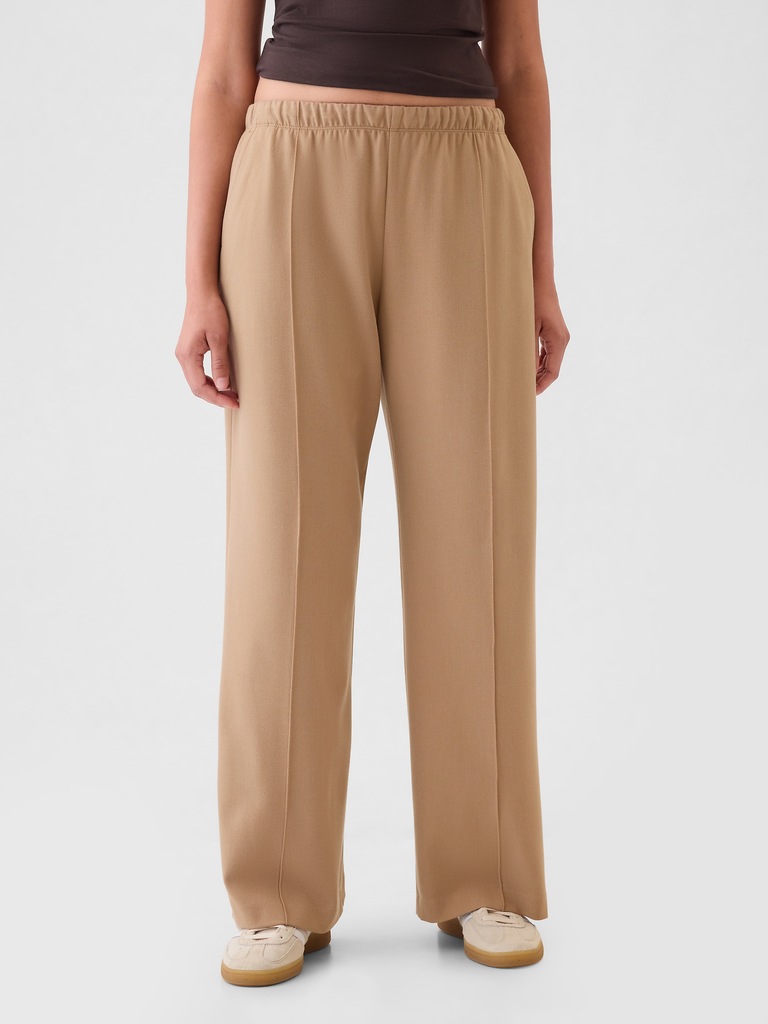 Wide-Leg Seamed Easy Pants