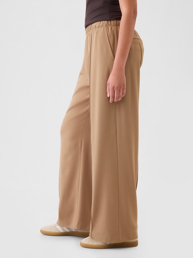 Wide-Leg Seamed Easy Pants