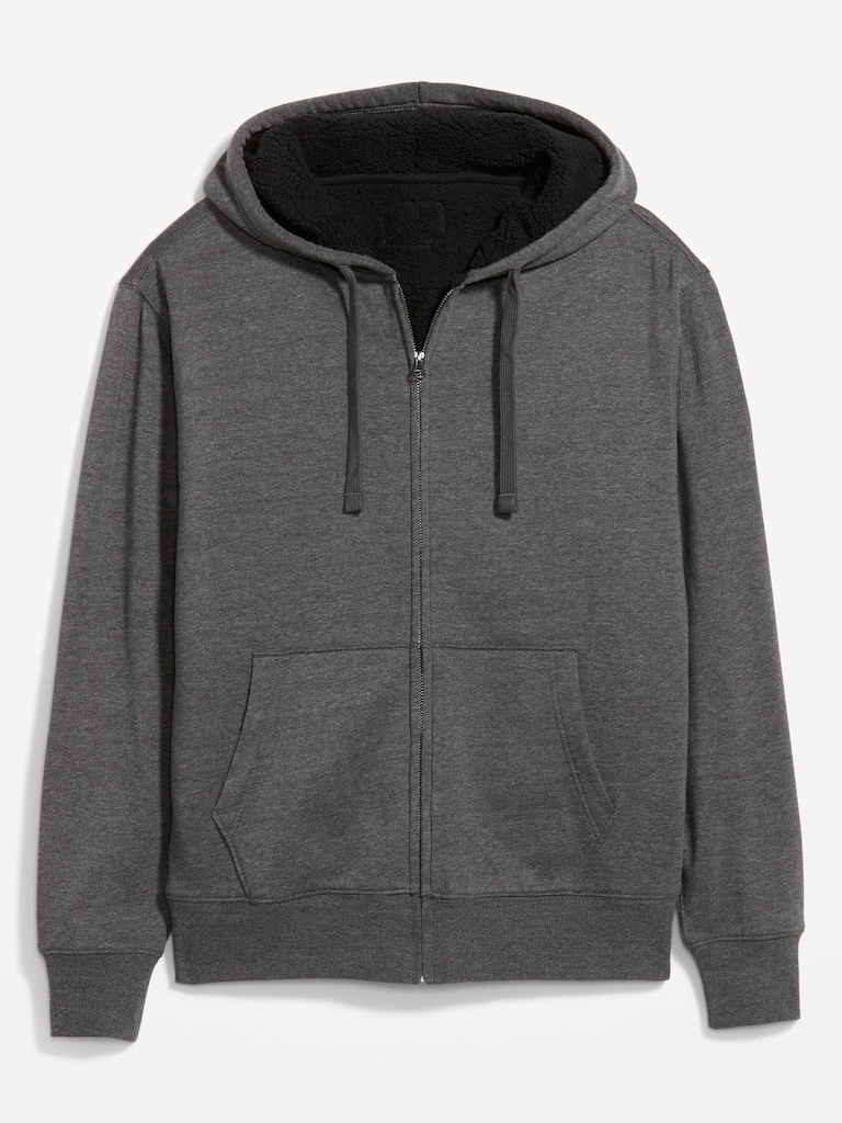 Sherpa-Lined Zip Hoodie